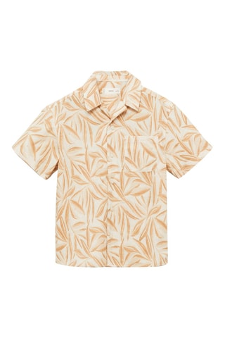 Chemise coton manches courtes - Ocre