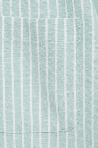 Chemise lin rayée - Vert