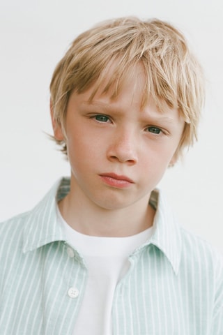 Chemise en coton col mao - Vert