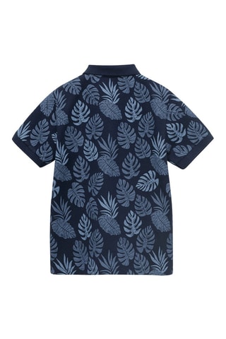 Polo coton imprimé - Blanc cassé