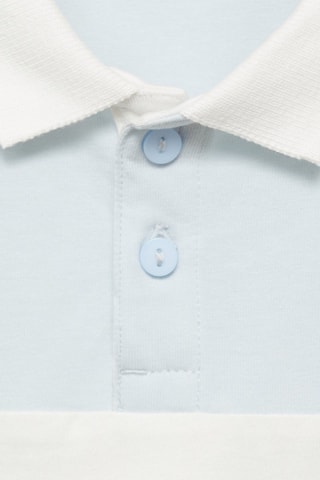 Polo coton à rayures - Bleu clair