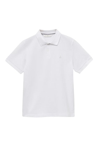 Polo coton manches courtes - Blanc cassé