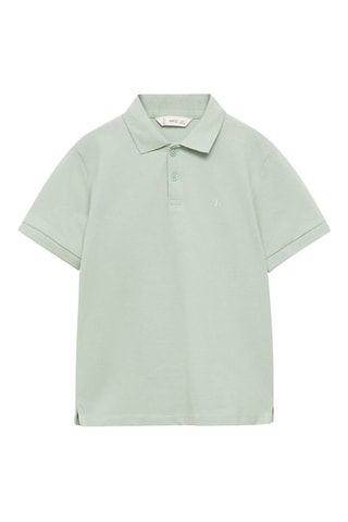 Polo coton manches courtes - Blanc cassé