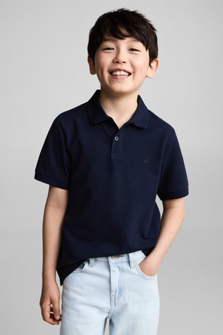 Polo coton manches courtes - Blanc cassé