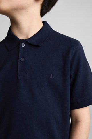 Polo coton manches courtes - Blanc cassé