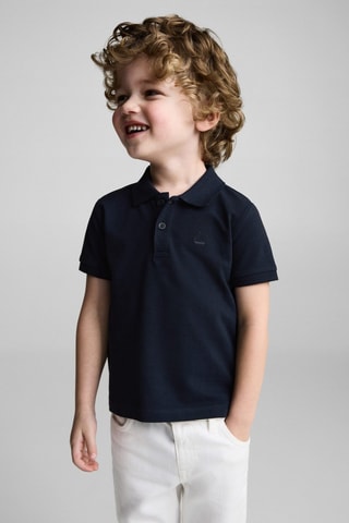 Polo maille manches courtes - Bleu marine