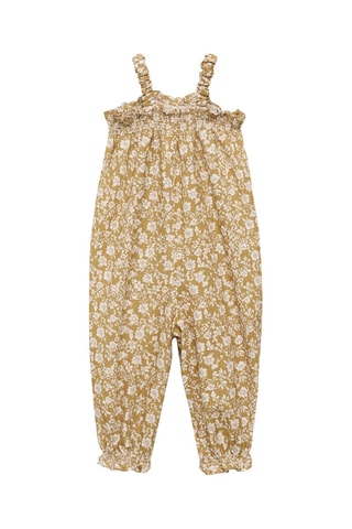 Salopette coton imprimé - Moutarde