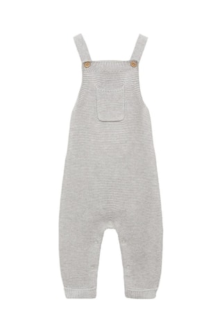 Salopette maille coton - Gris chiné