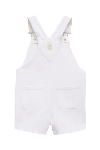Salopette courte denim - Blanc