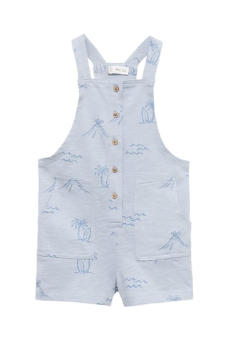 Salopette en imprimé palmiers - Bleu clair