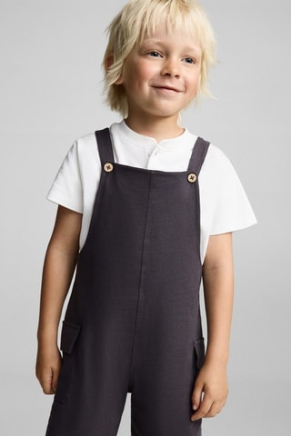 Salopette courte maille - Anthracite