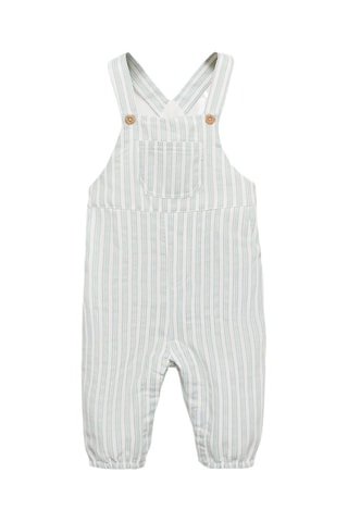 Salopette coton rayures - Vert pastel