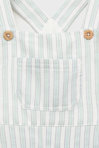 Salopette coton rayures - Vert pastel