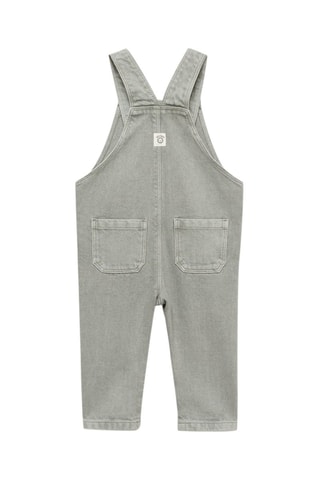 Salopette longue en jean poche - Vert d'eau