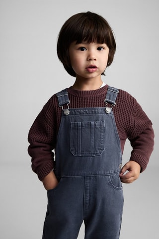 Salopette longue jean - Bleu marine