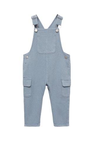 Salopette longue en jean poche - Bleu