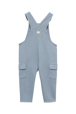 Salopette longue en jean poche - Bleu