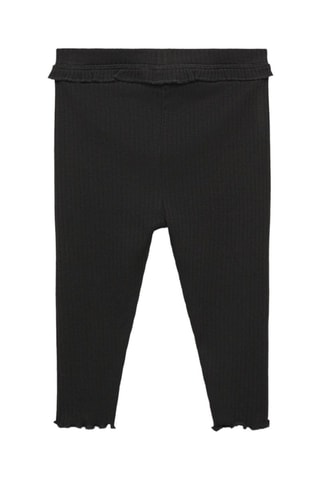 Legging maille côtelée coton - Noir