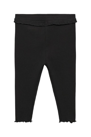 Legging maille côtelée coton - Noir