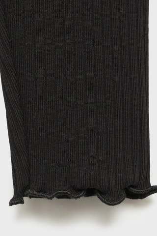 Legging maille côtelée coton - Noir