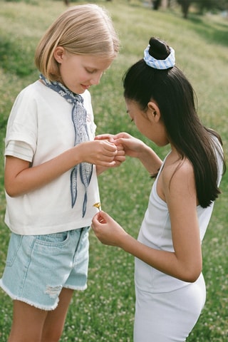 Legging court côtelé - Bleu clair