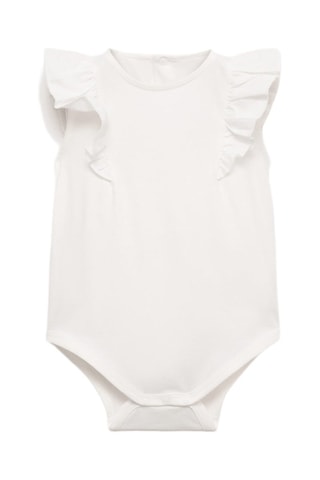 Body coton à volants - Blanc cassé