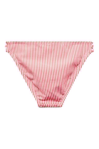 Culotte bikini rayures - Corail