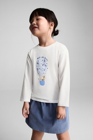 T-shirt ornements fleurs - Blanc cassé