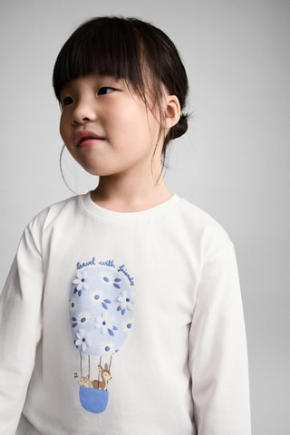 T-shirt ornements fleurs - Blanc cassé