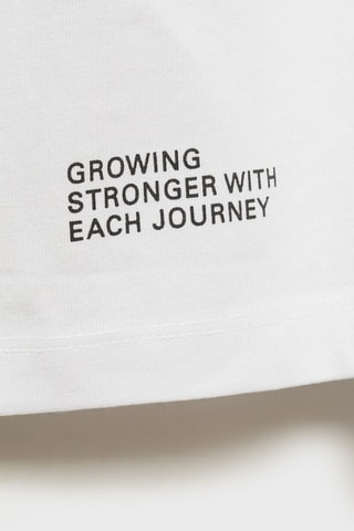 T-shirt manches longues imprimé - Blanc cassé