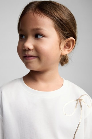 T-shirt imprimé noeud - Blanc cassé