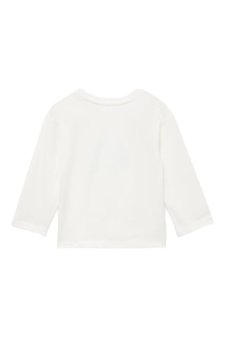 T-shirt manches longues imprimé - Blanc cassé