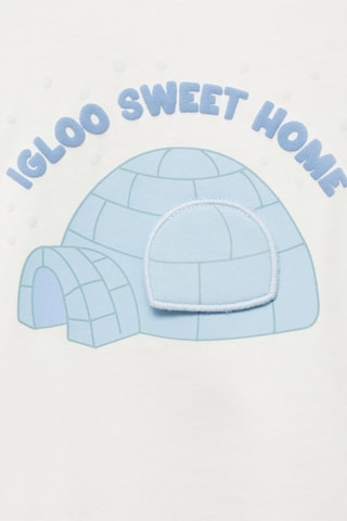 T-shirt manches longues imprimé - Blanc cassé