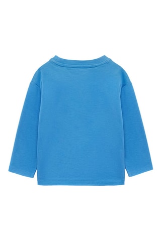 T-shirt manches longues imprimé - Bleu électrique