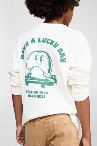 T-shirt imprimé skater - Blanc cassé