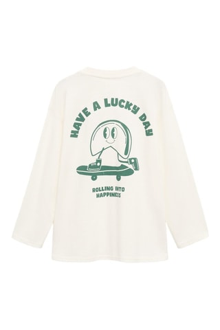 T-shirt imprimé skater - Blanc cassé