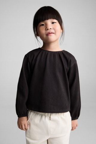 T-shirt manches longues bouffantes - Anthracite