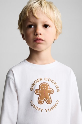 T-shirt imprimé Noël - Blanc cassé