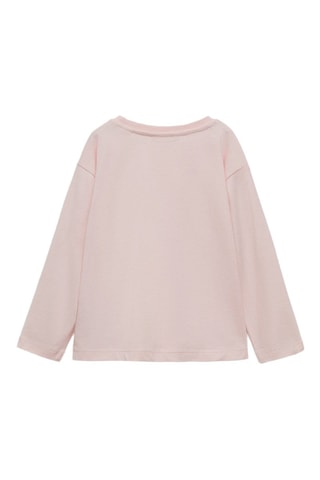 T-shirt détail imprimé - Rose