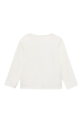 T-shirt détail brodé - Blanc cassé