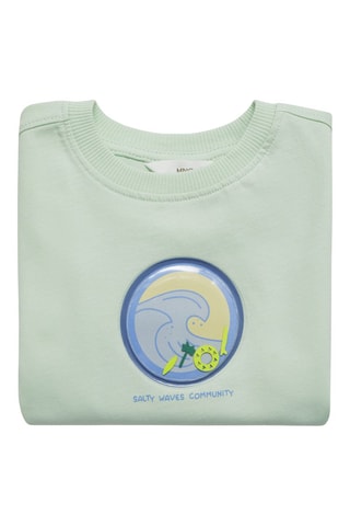 T-shirt imprimé détail relief - Vert pastel