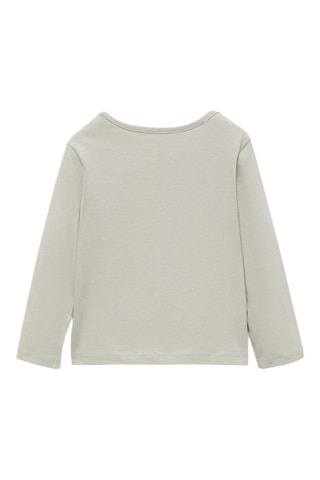 T-shirt manches longues poche - Gris chiné