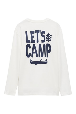 T-shirt en coton imprimé - Blanc cassé
