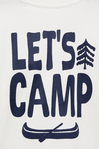 T-shirt en coton imprimé - Blanc cassé