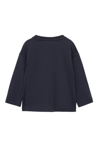 T-shirt manches longues imprimé - Bleu marine