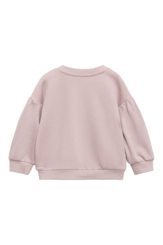 Sweat-shirt coton à message en relief - Rose