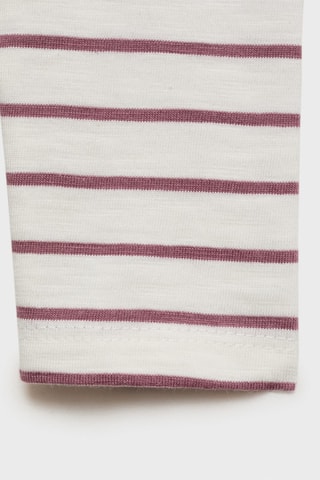 T-shirt coton à rayures - Blanc cassé