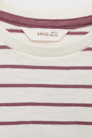 T-shirt coton à rayures - Blanc cassé