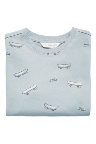 T-shirt imprimé skater - Ciel