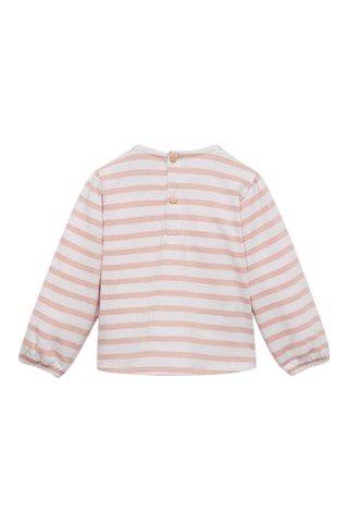 T-shirt coton à rayures - Rose